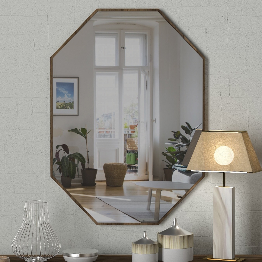 Espelho de parede LOST 70x45 cm castanho