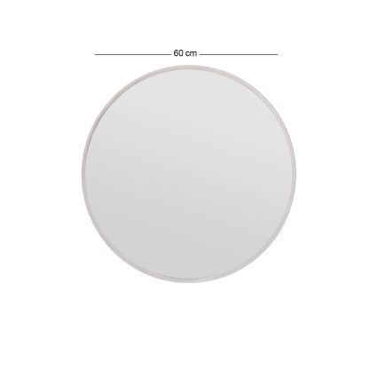 Espelho de parede OZZE diâmetro 60 cm branco