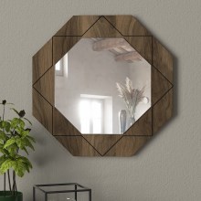 Espelho de parede PABLO 45x45 cm castanho