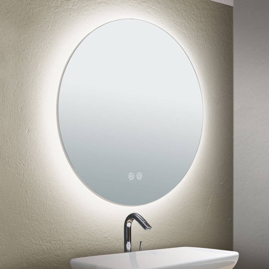 Espelho de parede para casa de banho com aquecimento LED e iluminação integrada FOCUS LED/18W/230V 3000/4200/6000K diâmetro 45 cm IP44