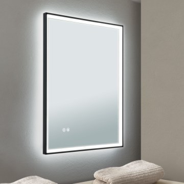Espelho de parede para casa de banho com aquecimento LED e iluminação integrada FRAME LED/48W/230V 3000/4000/6000K 60x45 cm IP44
