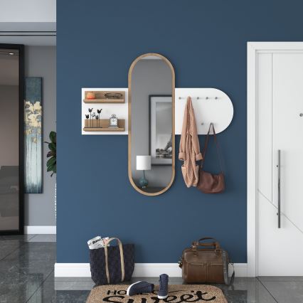 Espelho de parede RANI 125x120 cm branco/marrom