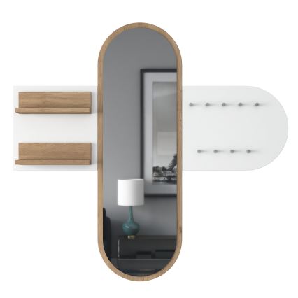 Espelho de parede RANI 125x120 cm branco/marrom