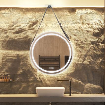 Espelho de casa de banho com iluminação LED regulável, aquecido, retroiluminado LED/20W/230V 4000K IP44