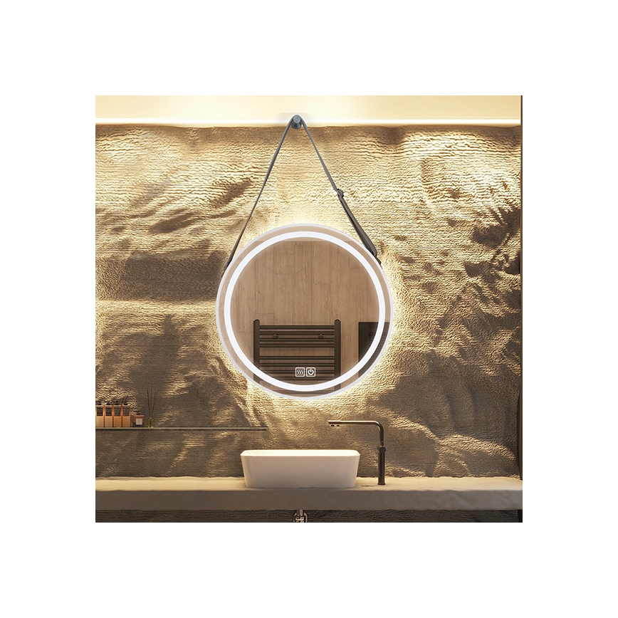 Espelho de casa de banho com iluminação LED regulável, aquecido, retroiluminado LED/20W/230V 4000K IP44