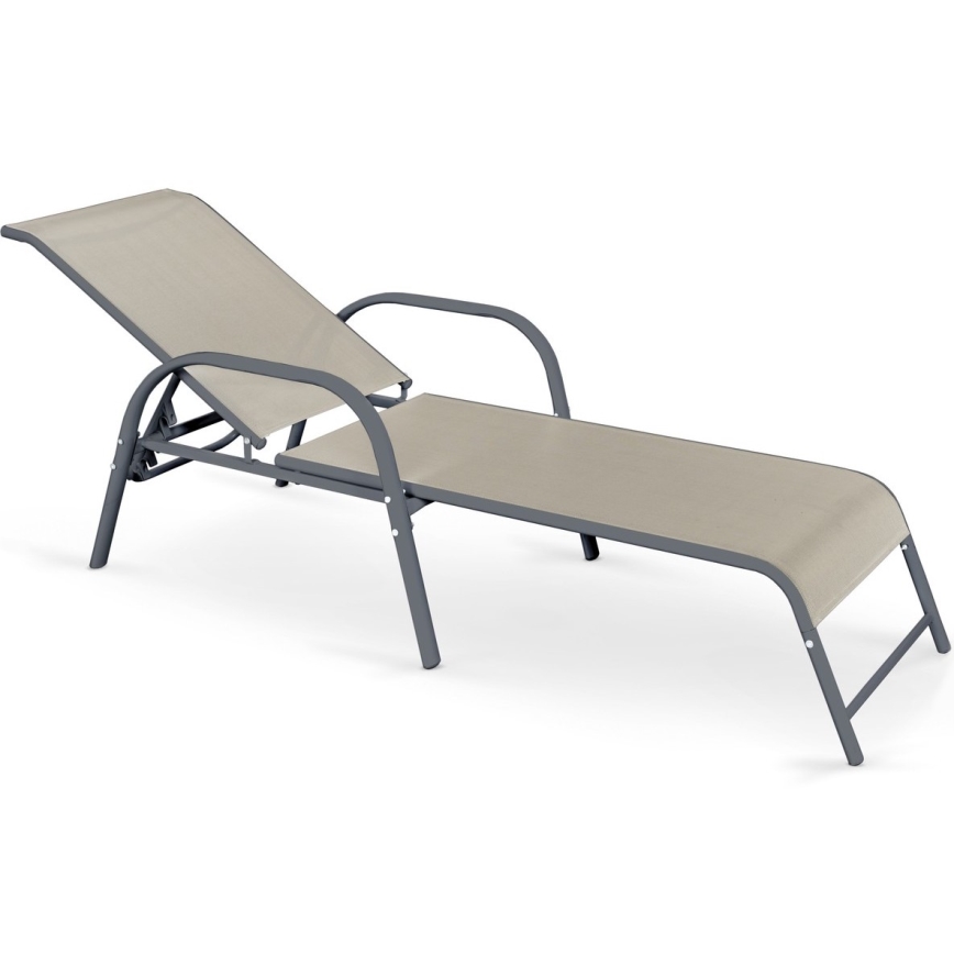 Espreguiçadeira ajustável MOSLER cinzento/bege