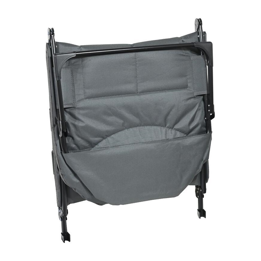 Espreguiçadeira de campismo dobrável e reclinável, cinzenta