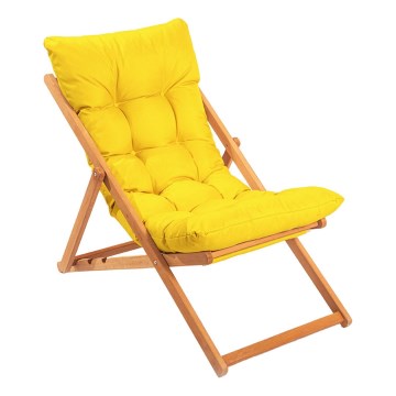 Espreguiçadeira de jardim amarelo/bétula