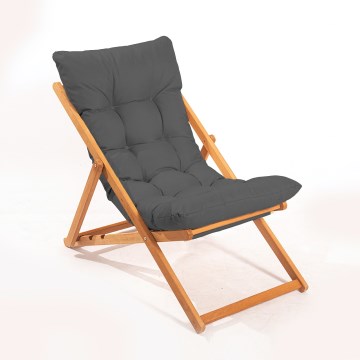 Espreguiçadeira de jardim cinza/faia