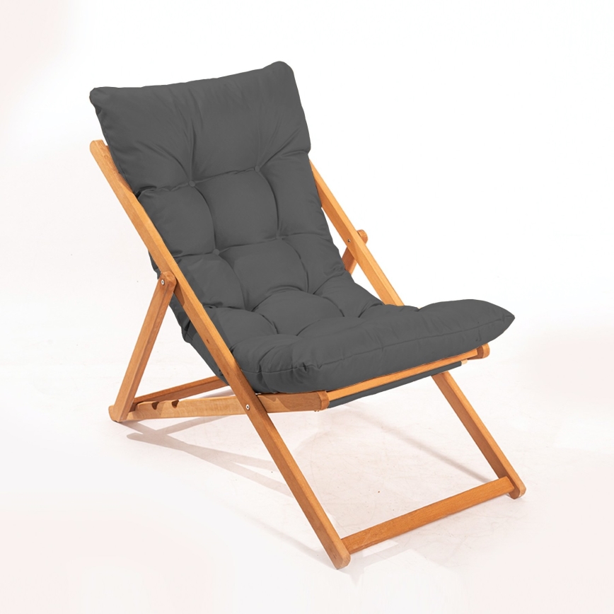 Espreguiçadeira de jardim cinza/faia
