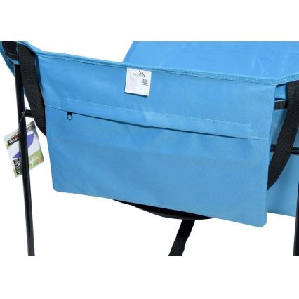 Espreguiçadeira dobrável azul 160x55 cm