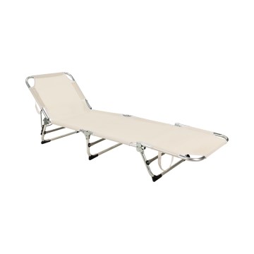 Espreguiçadeira dobrável e reclinável SUNO 56x190 cm creme