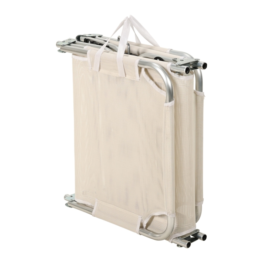 Espreguiçadeira dobrável e reclinável SUNO 56x190 cm creme