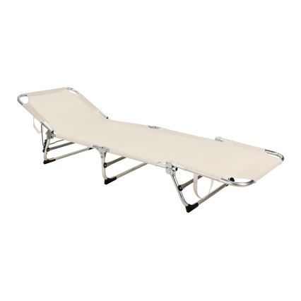 Espreguiçadeira dobrável e reclinável SUNO 56x190 cm creme