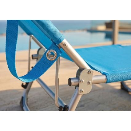 Espreguiçadeira reclinável dobrável SUNO 56x190 cm azul