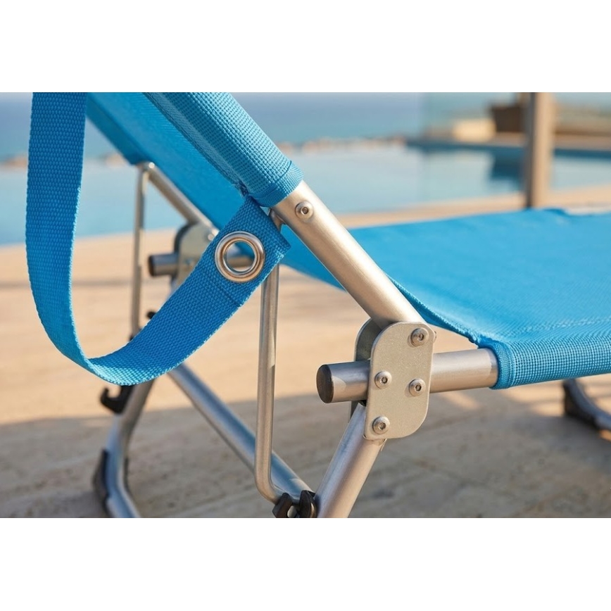 Espreguiçadeira reclinável dobrável SUNO 56x190 cm azul