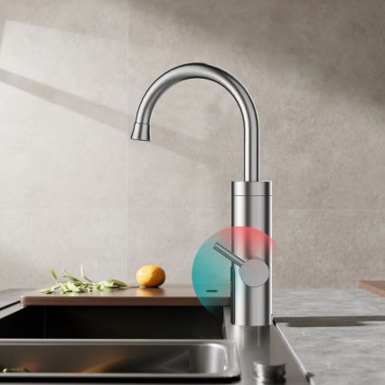 Esquentador de água instantâneo com ecrã LED 3000W/230V IPX4 aço inoxidável