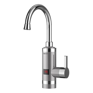 Esquentador de água instantâneo com ecrã LED 3000W/230V IPX4 aço inoxidável