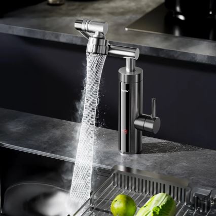 Esquentador de água instantâneo com ecrã LED 3000W/230V IPX4 antracite