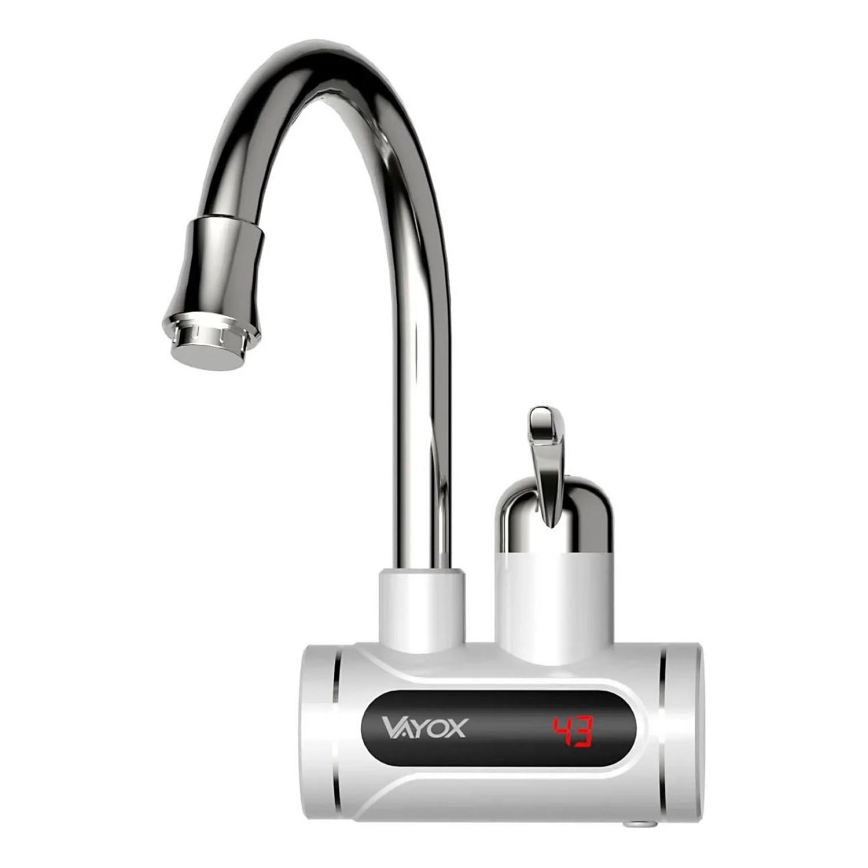 Esquentador de água instantâneo com ecrã LED 3000W/230V IPX4 branco