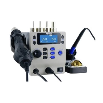 Estação de ar quente e de soldagem com ecrã LCD 800W/230V
