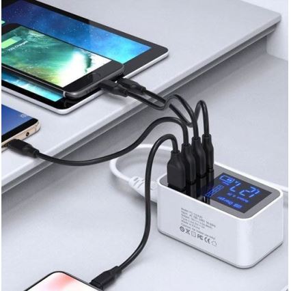 Estação de carregamento 3xUSB A + 1xUSB C