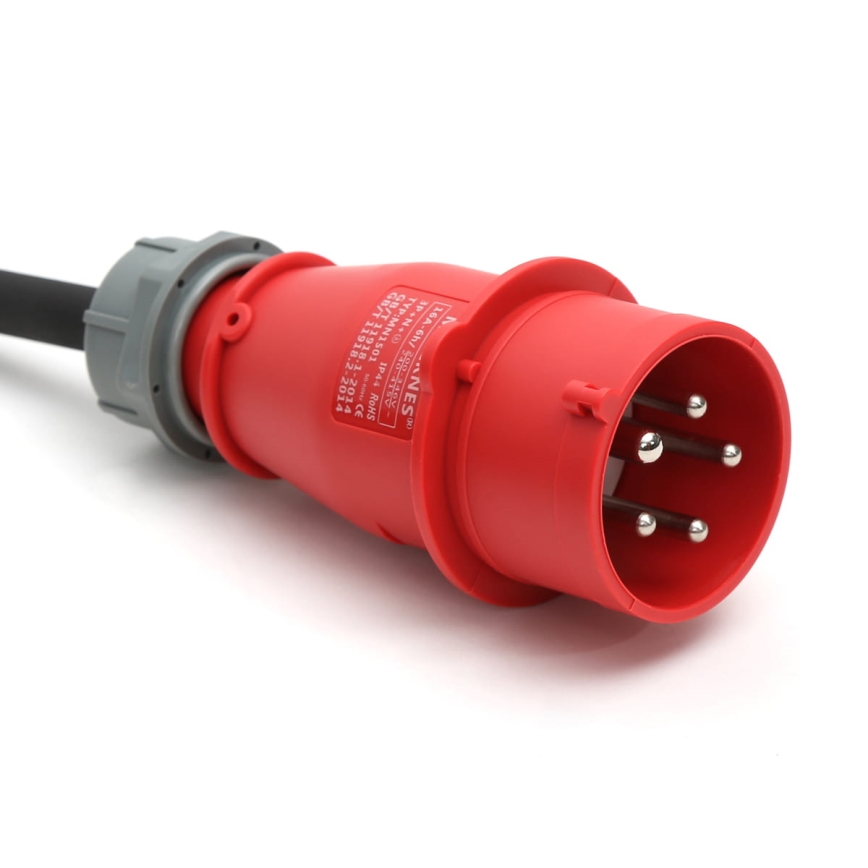 Estação de carregamento portátil para veículos elétricos EV/PHEV AC Tipo 2 16A/380V 11kW IP55 5m + adaptador 230V 3,7kW + estojo