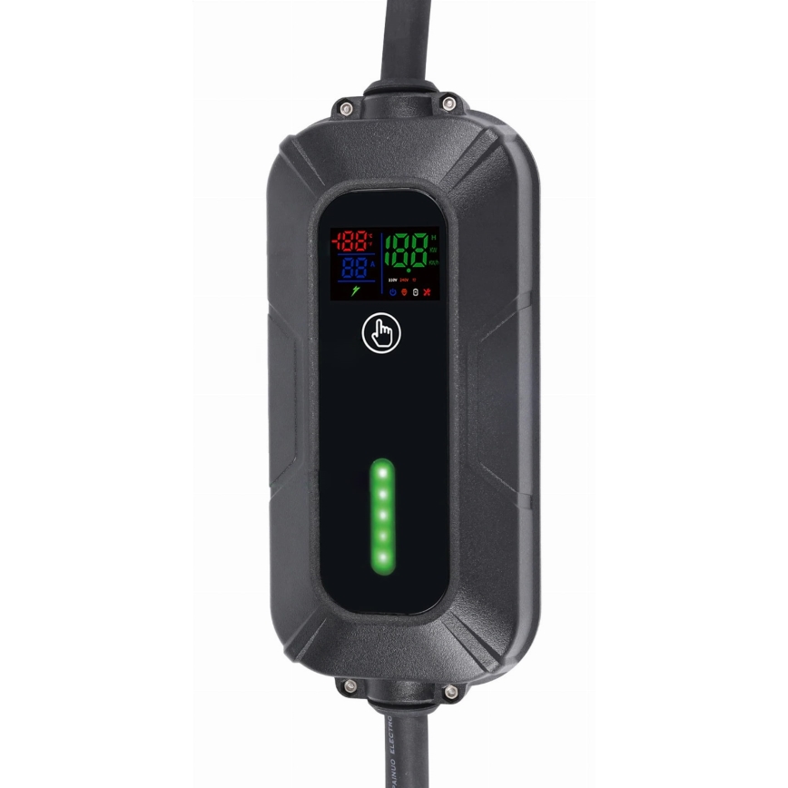 Estação de carregamento portátil para veículos elétricos EV/PHEV AC Tipo 2 32A/400V 22kW IP55 5m + adaptador 230V 3,7kW + estojo