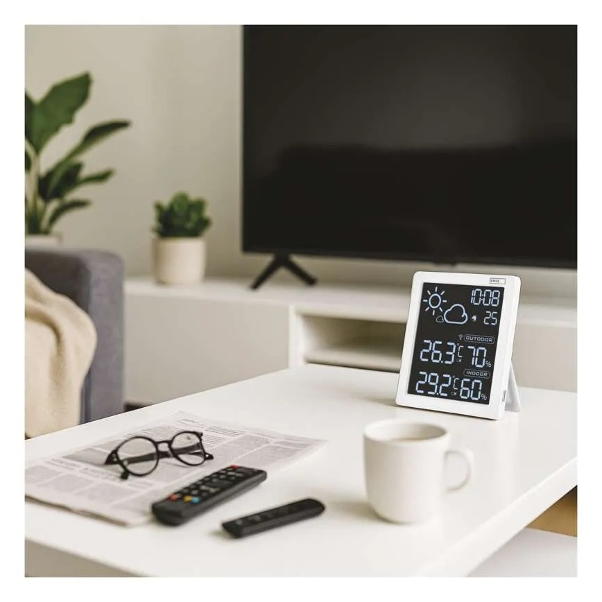 Estação meteorológica 5V (alimentação: 2×AAA + 2×AAA) — preta