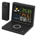 Estação meteorológica com carregamento sem fios 5V 2xAA + 2xAAA preta