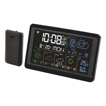 Estação meteorológica com ecrã LCD GoSmart 230V/3xAAA + 2×AAA Wi-Fi Tuya preta