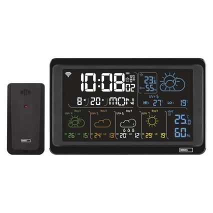 Estação meteorológica com ecrã LCD GoSmart 230V/3xAAA + 2×AAA Wi-Fi Tuya preta