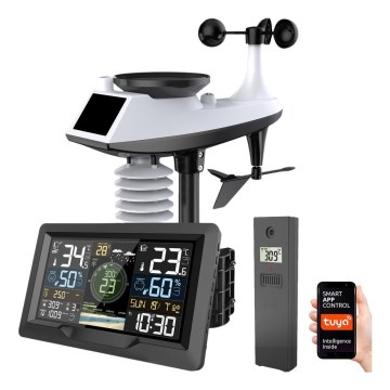 Estação meteorológica profissional com ecrã LCD a cores 5V/2xAA + 3xAA + 2xAA Wi-Fi Tuya