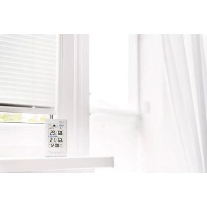 Estação meteorológica sem fios com alarme 2xAAA + 2xAA branco