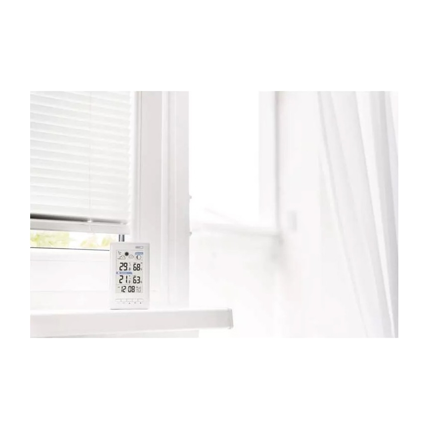 Estação meteorológica sem fios com alarme 2xAAA + 2xAA branco