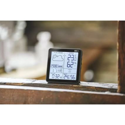 Estação meteorológica sem fios com alarme 3xAA + 2xAAA preto