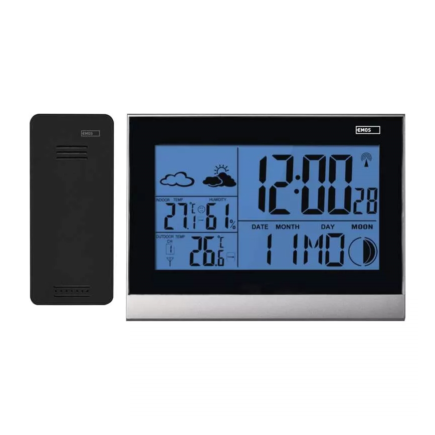 Estação meteorológica sem fios com alarme 3xAAA + 2xAAA preto