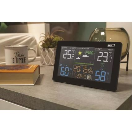 Estação meteorológica sem fios com alarme 5V/3xAAA + 2xAAA preto