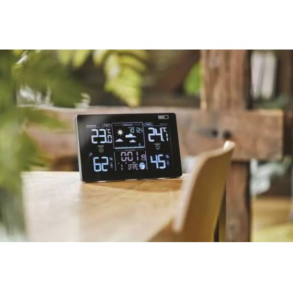 Estação meteorológica sem fios com alarme 5V/3xAAA + 2xAAA preto