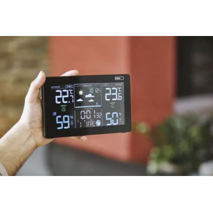 Estação meteorológica sem fios com alarme 5V/3xAAA + 2xAAA preto