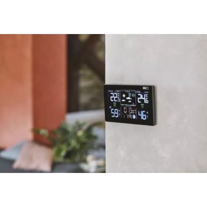 Estação meteorológica sem fios com alarme 5V/3xAAA + 2xAAA preto