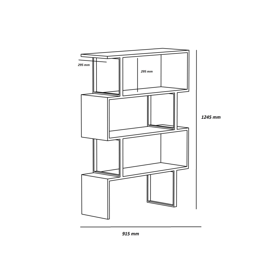 Estante ADRIANA 124x91,5 cm bege/preto