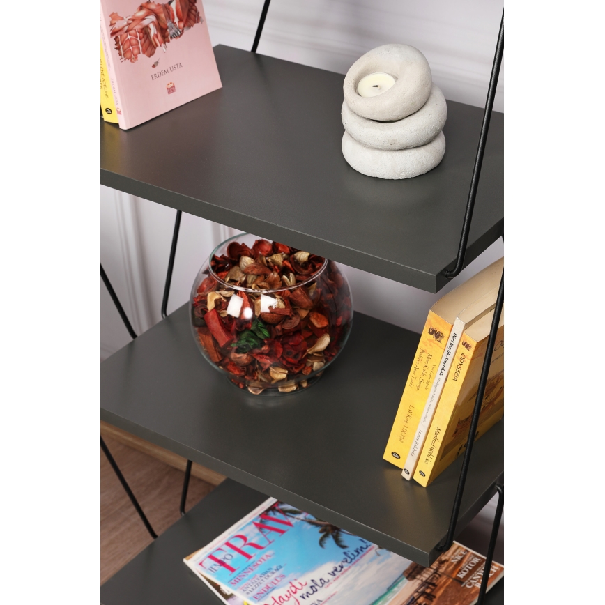 Estante BALABAN 165x48 cm antracite/preto