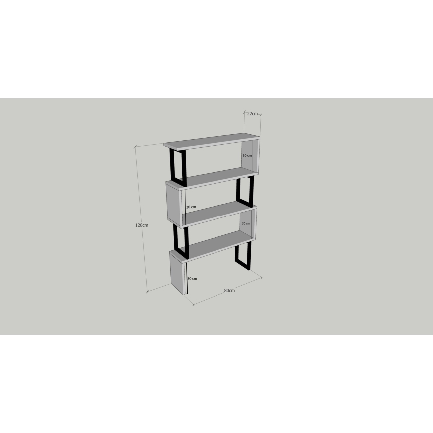 Estante CEYLAN 128x80 cm castanho/preto