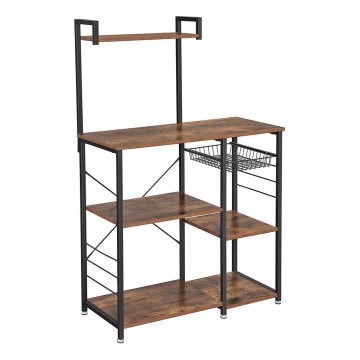 Estante de cozinha MARGE castanha/preta