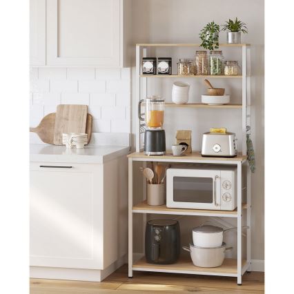 Estante de cozinha MARGE, castanho/branco
