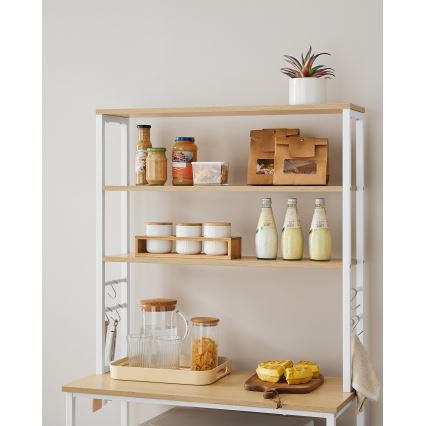 Estante de cozinha MARGE, castanho/branco
