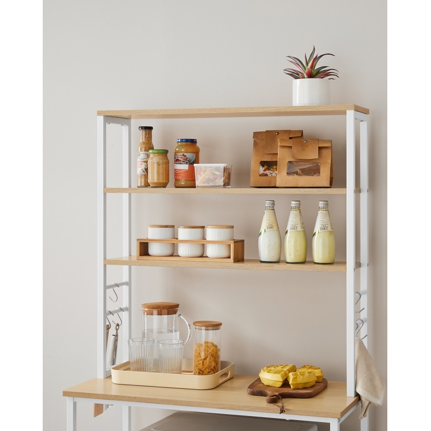 Estante de cozinha MARGE, castanho/branco