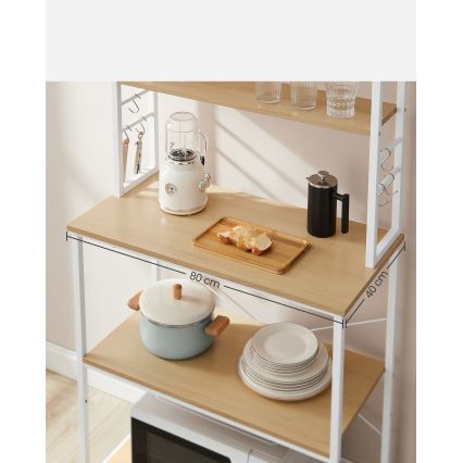 Estante de cozinha MARGE, castanho/branco