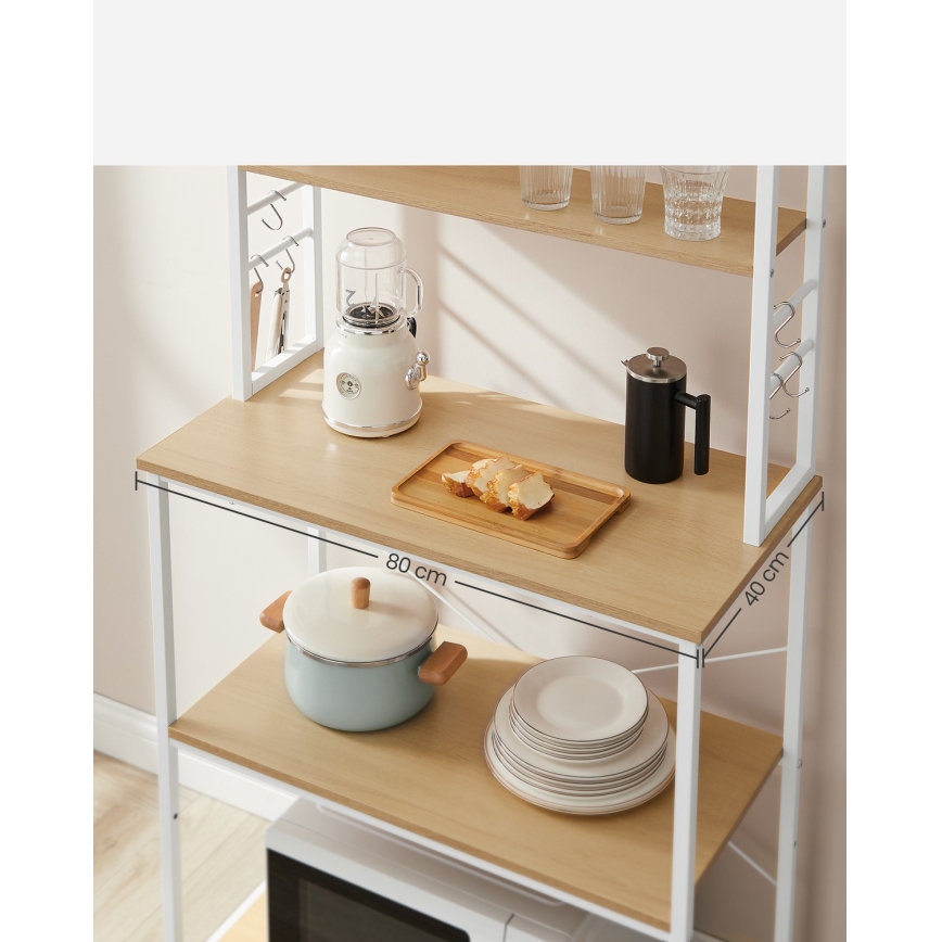 Estante de cozinha MARGE, castanho/branco